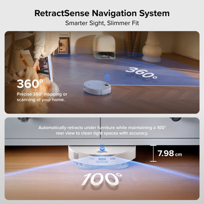 Roborock Qrevo Curv 2 Pro Robot Vacuum & Mop, 25,000 Pa Suction, Zero-Tangle, 100°C Hot Water Wash, Self-Cleaning, Smart Obstacle Avoidance, Auto Drying, Carpet Sensing for Pet Hair