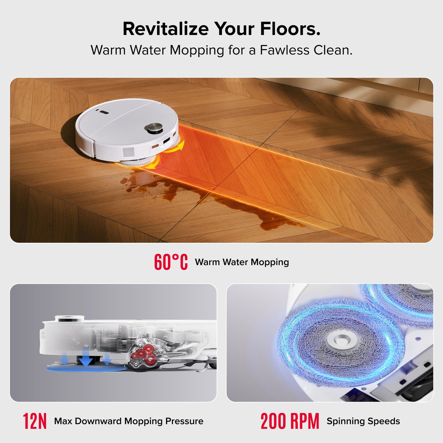 Roborock Qrevo Curv 2 Pro Robot Vacuum & Mop, 25,000 Pa Suction, Zero-Tangle, 100°C Hot Water Wash, Self-Cleaning, Smart Obstacle Avoidance, Auto Drying, Carpet Sensing for Pet Hair
